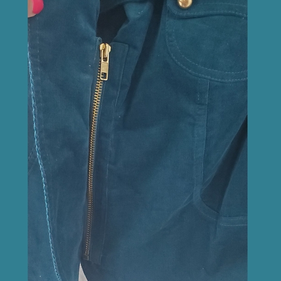 Sooki des L.A. Teal Corduroy Moto Jacket Size Large - Picture 7 of 10